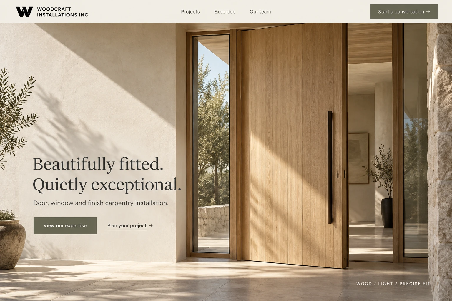 Quiet Architecture 첫 화면 디자인