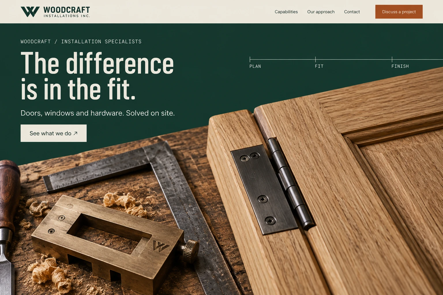 The Precision Workshop 첫 화면 디자인